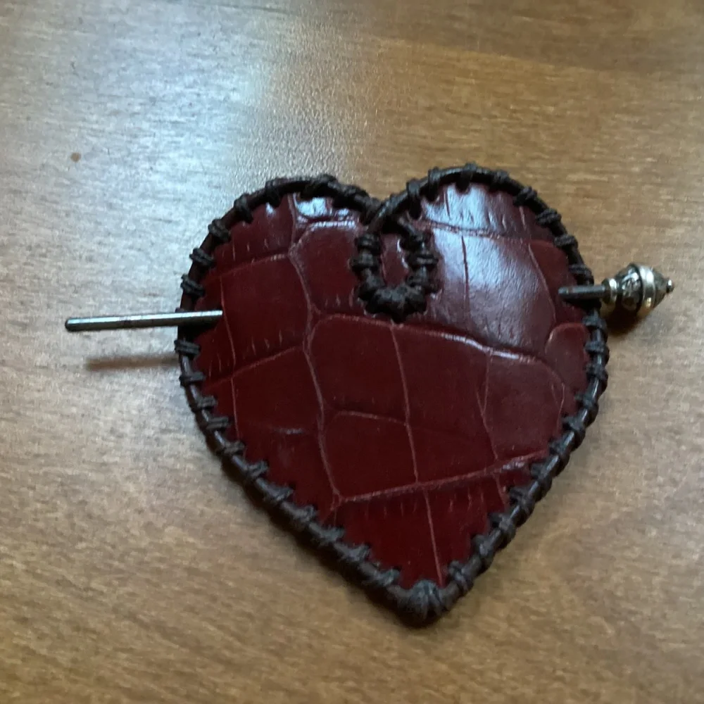 Vintage Rare Find Brighton Leather Heart Shape Accessory